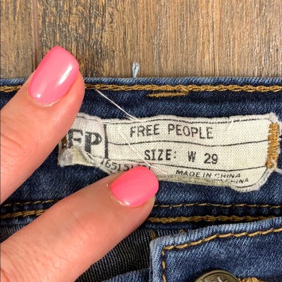Free People Mid-Rise Skinny Dark Wash Jeans - Picture 2 of 4